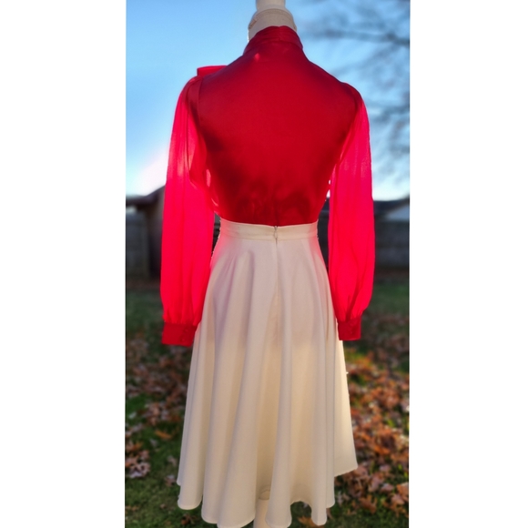 Kate Spade Opera Red Large Bow Abrielle Blouse - Picture 2 of 7